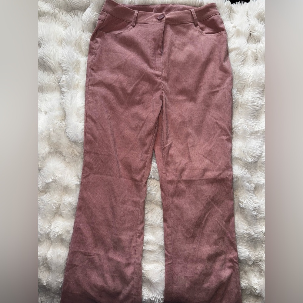 SHEIN Dusty Rose Corduroy Trousers